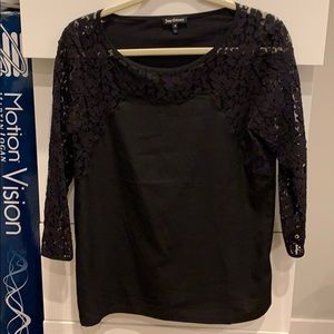 Juicy couture black top. Lace sleeves. Long sleeve